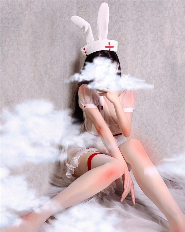 【超高质量】温柔兔女小护士欧根纱套装